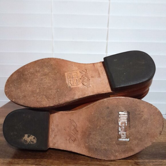 Patricia Nash Leather Canvas Brown Leather Women's Pull On Boots Sz 7 Boho - Picture 5 of 10